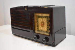 Umber Brown Bakelite 1940 Emerson Model 333 AM Tube Radio Sounds Marvelous!