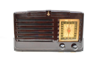 Umber Brown Bakelite 1940 Emerson Model 333 AM Tube Radio Sounds Marvelous!