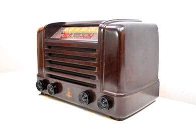 Chestnut Brown Bakelite 1947 Emerson Model 514 AM Shortwave Vacuum Tube Radio Sounds Marvelous!