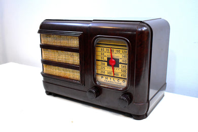 Marble Swirly Brown Bakelite Vintage 1941 Philco Model PT-30 AM Vacuum Tube Radio Excellent+ Condition!