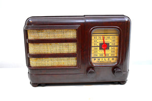 Marble Swirly Brown Bakelite Vintage 1941 Philco Model PT-30 AM Vacuum Tube Radio Excellent+ Condition!
