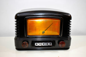 Gilded Age Black Bakelite 1941 Airline 14BR-525A AM Vacuum Tube AM Radio Excellent+ Condition!