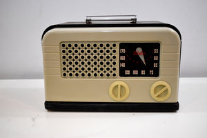 Ivory Bakelite and Wood Post War 1948 Delco Model R-1238 AM Vacuum Tube Radio Works Great!
