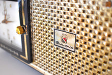 画像をギャラリービューアに読み込む, ルクソール ブラック＆ゴールド 1959 ブローバ モデル 100 AM 真空管ラジオ レアモデル 素晴らしいサウンド キラキラ！