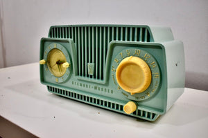 Turquoise and White 1960 General Electric Model C-4518 AM Vintage