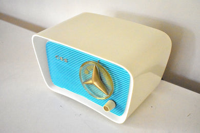 Turquoise and White 1959 CBS Model 2160 AM Vacuum Tube Radio So Cute! Sounds Wonderful!