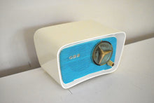 Load image into Gallery viewer, Aqua Turquoise and White 1959 CBS Model 2160 AM Vacuum Tube Radio Cute As A Button Sounds Fantastic!