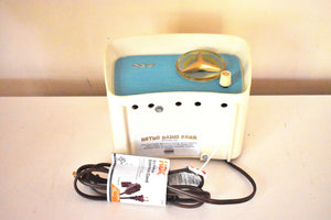Turquoise and White 1959 CBS Model 2160 AM Vacuum Tube Radio So Cute! Sounds Wonderful!