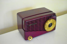 Load image into Gallery viewer, Maroon 1952 CBS Model 517A AM Vacuum Tube Radio Rare Model Rare Color Pristine Condition!