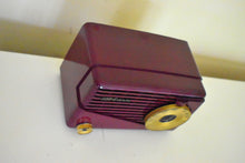 Load image into Gallery viewer, Maroon 1952 CBS Model 517A AM Vacuum Tube Radio Rare Model Rare Color Pristine Condition!