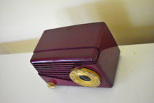 Load image into Gallery viewer, Maroon 1952 CBS Model 517A AM Vacuum Tube Radio Rare Model Rare Color Pristine Condition!