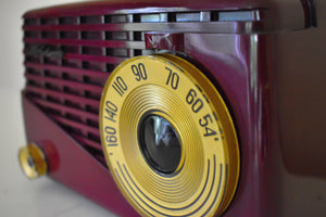 Maroon 1952 CBS Model 517A AM Vacuum Tube Radio Rare Model Rare Color Pristine Condition!