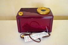 Load image into Gallery viewer, Maroon 1952 CBS Model 517A AM Vacuum Tube Radio Rare Model Rare Color Pristine Condition!