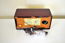 Load image into Gallery viewer, Red Burgundy 1953 CBS Columbia Model 5440 Vacuum Tube AM Radio Checkerboard Grill Excellent Plus Condition Sounds Great!