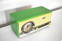 Load image into Gallery viewer, Never Before Seen Grasshopper Green Mid Century Retro 1959-1961 CBS Model C230 Vacuum Tube AM Clock Radio Excellent Condition! All Original!