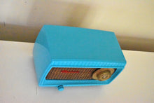 Load image into Gallery viewer, Sky Blue Turquoise and Wicker Vintage 1954 Capehart Model 3T55B AM Vacuum Tube Radio Totally Restored!