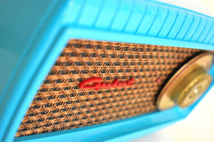 Sky Blue Turquoise and Wicker Vintage 1954 Capehart Model 3T55B AM Vacuum Tube Radio Totally Restored!