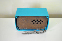 Load image into Gallery viewer, Sky Blue Turquoise and Wicker Vintage 1954 Capehart Model 3T55B AM Vacuum Tube Radio Totally Restored!