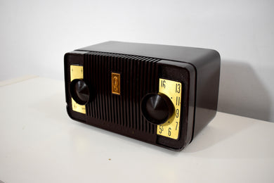 Cocoa Philco Mid Century Vintage 1954 Model C581 AM Vacuum Tube Radio Sounds Great!