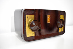Cocoa Philco Mid Century Vintage 1954 Model C581 AM Vacuum Tube Radio Sounds Great!