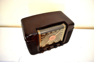 Timber Brown Bakelite 1946 Crosley Model 66-TA Vacuum Tube AM Shortwave Radio Frequency Reception King! Loud and Clear!