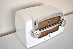 Polar White 1953 Crosley Model E-15 WE AM Vacuum Tube Radio Quality Construction Sounds Great!