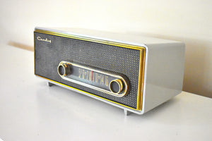 Uber Modern Design Gray 1956 Crosley Ranchero T-60GY AM Vacuum Tube Radio Excellent Plus Condition Stylistically Ahead Of Its Time!