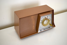 Load image into Gallery viewer, Caramel Tan Mid Century 1962 Motorola Model A17G3 Vacuum Tube AM Radio Excellent Condition Sounds Great!