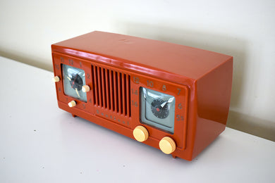 オータムオレンジ 1953 センチネルモデル 1U346 真空管 AM クロックラジオ とても素敵です!レア！素晴らしいですね！