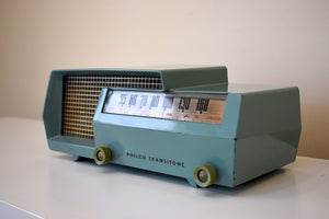 Spruce Green 1953 Philco Transitone Model 53-563 AM Vacuum Tube Radio Rare Stunning Mid Century!