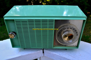 SOLD! - Aug 19, 2017 - BLUETOOTH MP3 READY SEA GREEN 1959 General Electric Model T-129C Tube Radio - [product_type} - General Electric - Retro Radio Farm