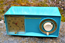 Load image into Gallery viewer, SOLD! - Apr 17, 2017 - BLUETOOTH MP3 READY - Turquoise Retro Jetsons 1959 Motorola C15JK25 Tube AM Clock Radio Works Great! - [product_type} - Motorola - Retro Radio Farm