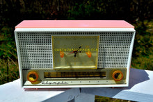 Load image into Gallery viewer, SOLD! - May 26, 2017 - PASTEL PINK Mid Century Retro Jetsons 1956 Olympic Model 555 AM Clock Radio Excellent Plus Condition! - [product_type} - Olympic - Retro Radio Farm