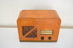 Cowboy Country Wood 1939 Stewart Warner Model 07-5R1 Vacuum Tube AM Shortwave Radio Rustic Looking Big Sound!