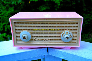 SOLD! - Sept 6, 2017 - BLUETOOTH MP3 READY - BUBBLE GUM Pink Vintage 1955 Admiral Model 244 AM Tube Radio Works Great! - [product_type} - Admiral - Retro Radio Farm