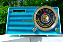 Load image into Gallery viewer, SOLD! - Dec 19, 2017 - POSEIDON BLUE Mid Century Vintage 1963 Motorola Model A18B49 AM Tube Radio Excellent Condition! - [product_type} - Motorola - Retro Radio Farm