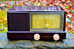 SOLD! - May 27, 2017 - BLUETOOTH MP3 READY - Burgundy Marbled 1950 General Electric Model 414 AM Tube Radio - [product_type} - General Electric - Retro Radio Farm