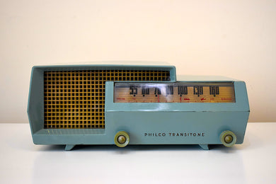 Spruce Green 1953 Philco Transitone Model 53-563 AM Vacuum Tube Radio Rare Stunning Mid Century!