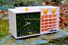 Load image into Gallery viewer, SOLD! - Mar 7, 2018 - BLUETOOTH MP3 READY - POWDER Pink Mid Century Retro Jetsons 1957 Arvin 5561 Tube AM Clock Radio Works Great! - [product_type} - Arvin - Retro Radio Farm