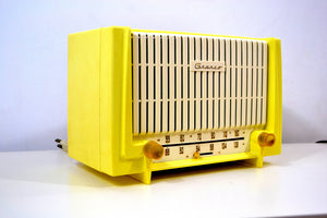 SOLD! - Oct. 25, 2018 - Lemon Yellow 1955 Granco Model 7TAF AM/FM Tube Antique Radio Extremely Rare and Sounds Great! - [product_type} - Granco - Retro Radio Farm