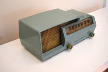 Load image into Gallery viewer, Spruce Green 1953 Philco Transitone Model 53-563 AM Vacuum Tube Radio Rare Stunning Mid Century!