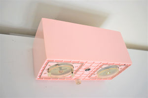 Carnation Pink 1956 RCA Victor Model 6-C-8F Vacuum Tube AM Clock Radio Rare Model and Color Sounds Beautiful!