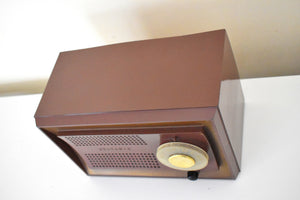 Chestnut Brown 1957 Sylvania Model 5 Vacuum Tube AM Radio Works Great!