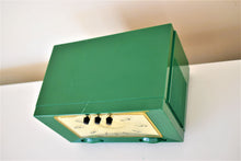 Load image into Gallery viewer, Grass Green 1954 Philco Model C724 Vacuum Tube AM Clock Radio Rare Model Outstanding Sound!