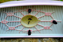 Charger l&#39;image dans la galerie, SOLD! - June 15, 2017 - JUDY Jetson Pink Mid Century Retro Antique 1957 Philips Model B1C12U AM Tube Clock Radio Totally Restored and Rare As Can Be! - [product_type} - Philips - Retro Radio Farm
