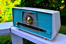 Load image into Gallery viewer, SOLD! - Aug 13, 2017 - AQUA AND WHITE Atomic Age Vintage 1959 RCA Victor Model X-4HE Tube AM Radio Near Mint and Shiny! - [product_type} - RCA Victor - Retro Radio Farm