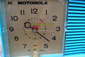 SOLD! - Apr 17, 2017 - BLUETOOTH MP3 READY - Turquoise Retro Jetsons 1959 Motorola C15JK25 Tube AM Clock Radio Works Great! - [product_type} - Motorola - Retro Radio Farm