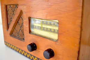 カウボーイ カントリー ウッド 1939 スチュワート ワーナー モデル 07-5R1 真空管 AM 短波ラジオ 素朴な見た目のビッグサウンド！