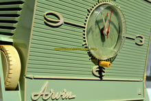 Load image into Gallery viewer, SOLD! - Aug 29, 2017 - GREEN OLIVE Mid Century Retro Jetsons 1959 Arvin 5591 Tube AM Clock Radio Unique Style! - [product_type} - Arvin - Retro Radio Farm