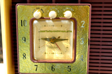 Load image into Gallery viewer, SOLD! - Apr 18, 2017 - BUTTERSCOTCH Retro Space Age 1955 Sylvania R5485-9211 Tube AM Clock Alarm Radio Almost Pristine! - [product_type} - Sylvania - Retro Radio Farm